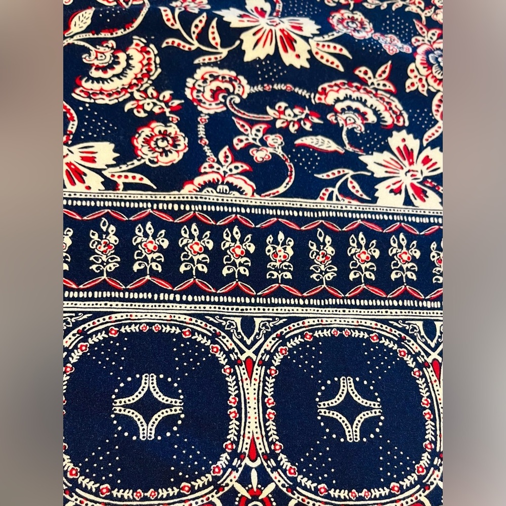 Talbots Jersey Knit Maxi Skirt elastic Waist side Slits red-white-blue SZ. Med - Picture 12 of 15